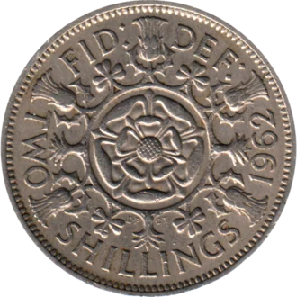 Preview 2 shillings, 1962 reverse