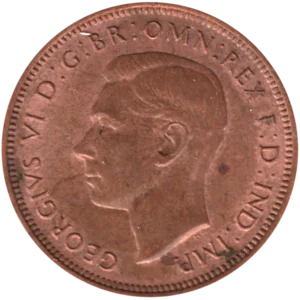 Preview ½ penny, 1945 obverse