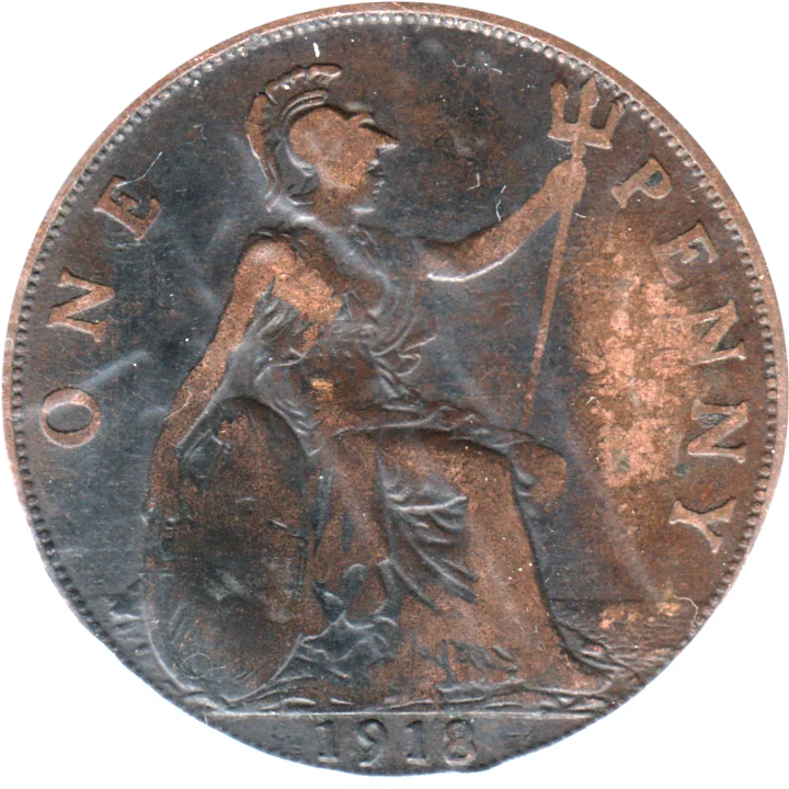 1 penny, 1918 Reverse