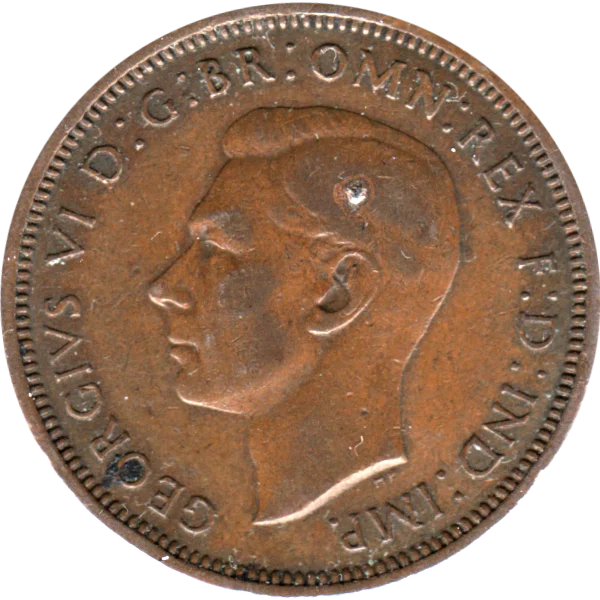 ½ penny, 1941 Obverse