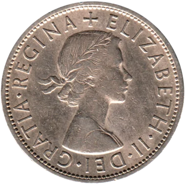 Preview ½ crown, 1957 obverse
