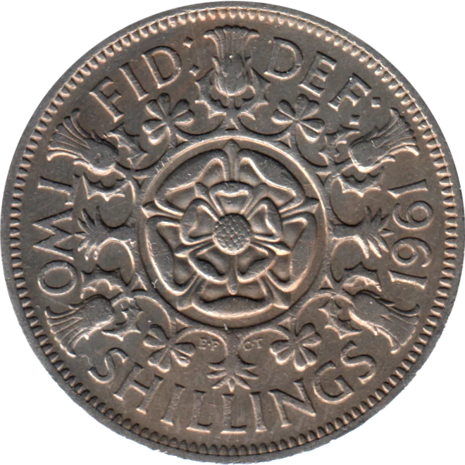 2 shillings, 1961 Reverse