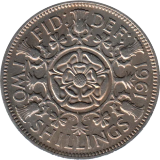Preview 2 shillings, 1961 reverse