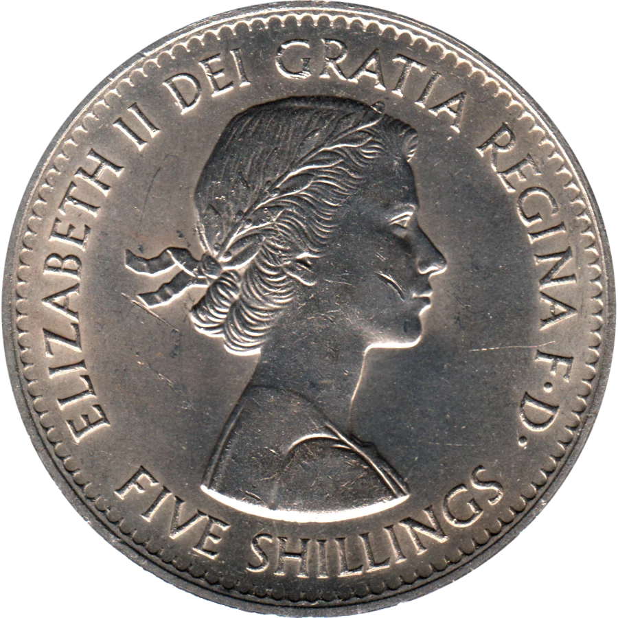 5 shillings, 1960 Obverse