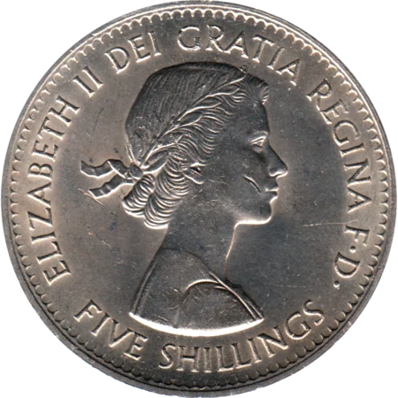 Preview 5 shillings, 1960 obverse