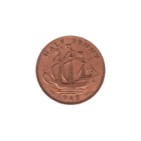 Preview ½ penny, 1942 reverse