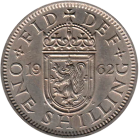 Preview 1 shilling, 1962 reverse