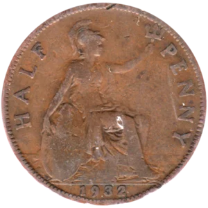 Preview ½ penny, 1932 reverse
