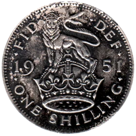 Preview 1 shilling, 1951 reverse