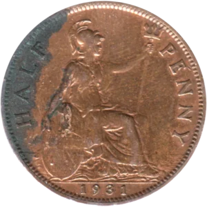Preview ½ penny, 1931 reverse