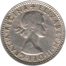 Preview 6 pence, 1955 obverse