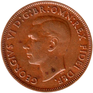 Preview ½ penny, 1949 obverse