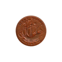 Preview ½ penny, 1949 reverse