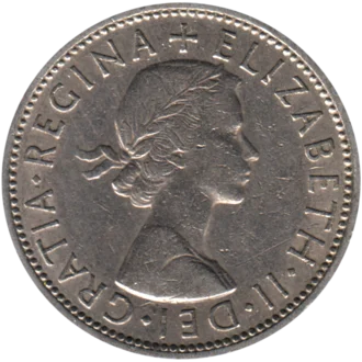 Preview 2 shillings, 1965 obverse