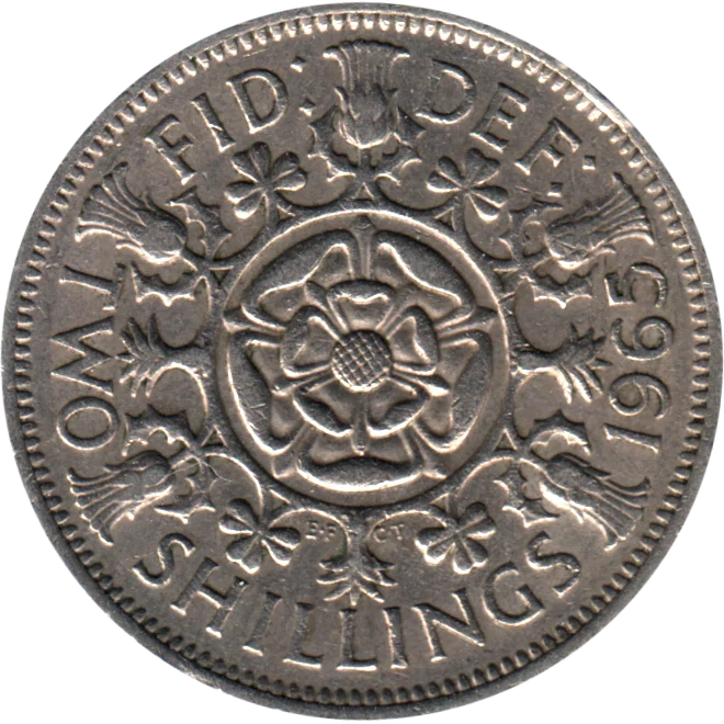 2 shillings, 1965 Reverse