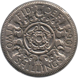 Preview 2 shillings, 1965 reverse