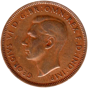 Preview ½ penny, 1948 obverse