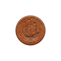 Preview ½ penny, 1948 reverse