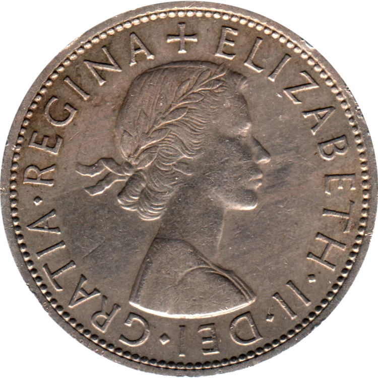 ½ crown, 1960 Obverse