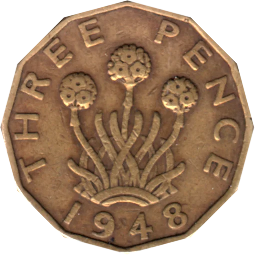 3 pence, 1948 Reverse