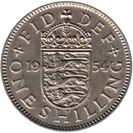Preview 1 shilling, 1954 reverse