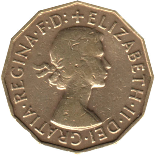 3 pence, 1955 Obverse