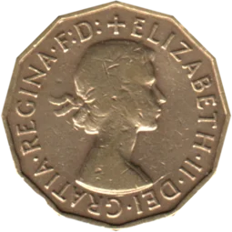 Preview 3 pence, 1955 obverse