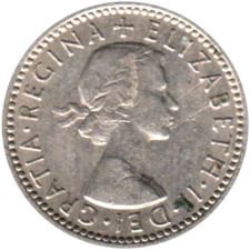 Preview 6 pence, 1956 obverse