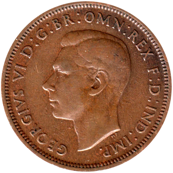½ penny, 1937 Obverse