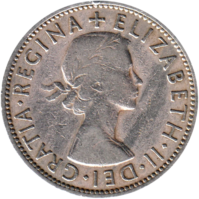 2 shillings, 1955 Obverse