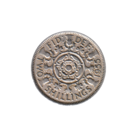 Preview 2 shillings, 1955 reverse