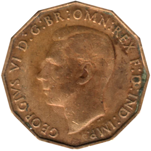 3 pence, 1943 Obverse