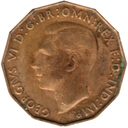 Preview 3 pence, 1943 obverse