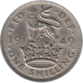 Preview 1 shilling, 1949 reverse