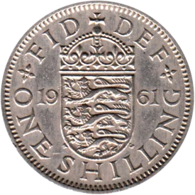 Preview 1 shilling, 1961 reverse