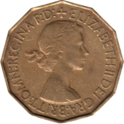 Preview 3 pence, 1953 obverse