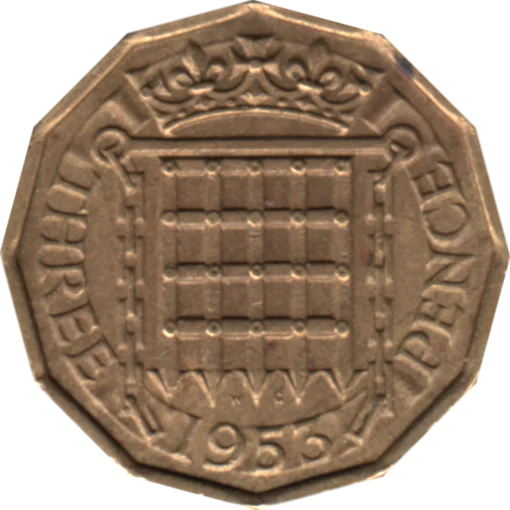 3 pence, 1953 Reverse