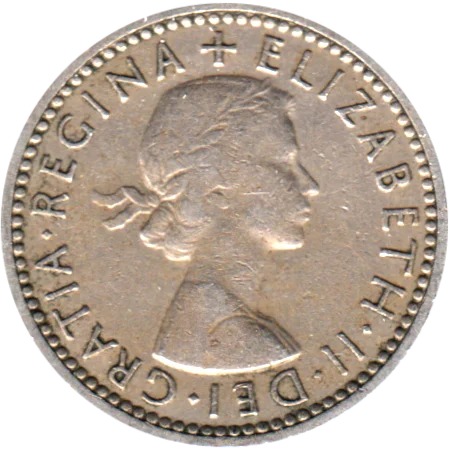 6 pence, 1960 Obverse