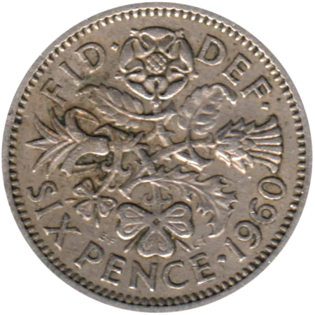 6 pence, 1960 Reverse