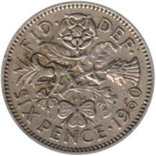 Preview 6 pence, 1960 reverse