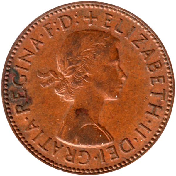 ½ penny, 1963 Obverse