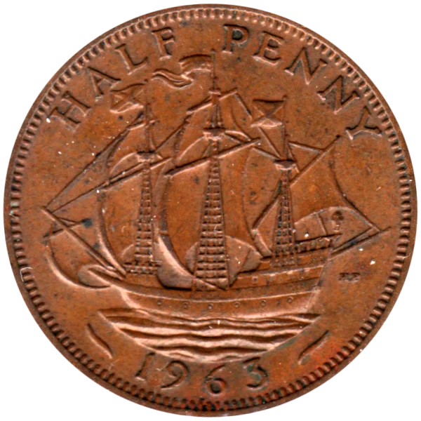 ½ penny, 1963 Reverse