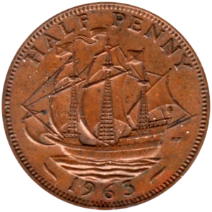 Preview ½ penny, 1963 reverse