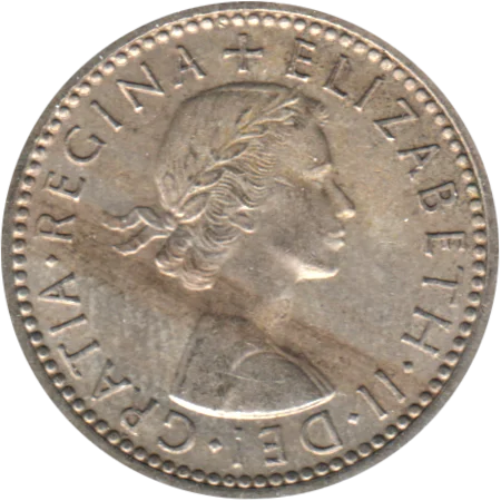 6 pence, 1958 Obverse