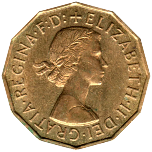 3 pence, 1956 Obverse