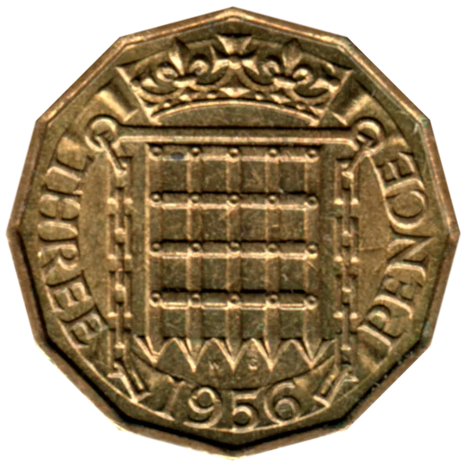 3 pence, 1956 Reverse
