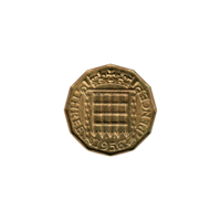 Preview 3 pence, 1956 reverse