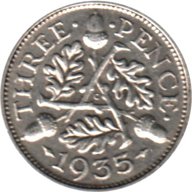 Preview 3 pence, 1935 reverse