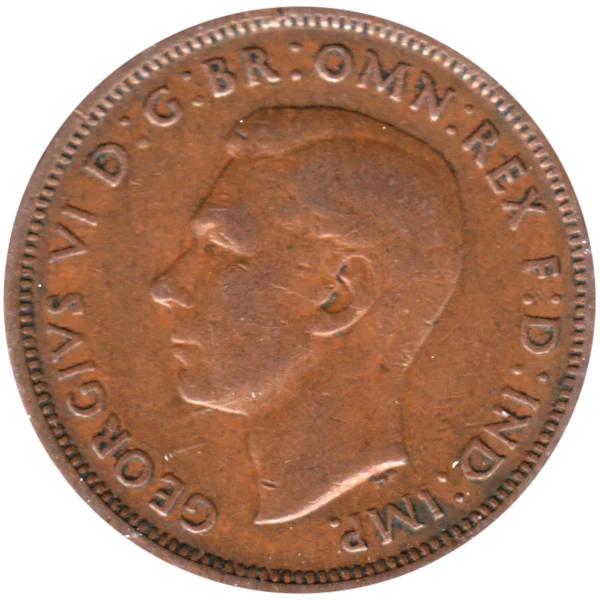 ½ penny, 1943 Obverse