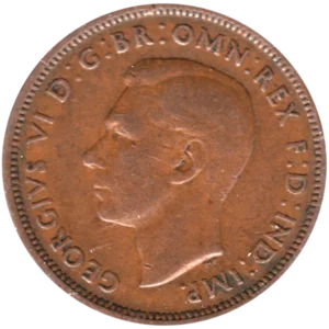 Preview ½ penny, 1943 obverse